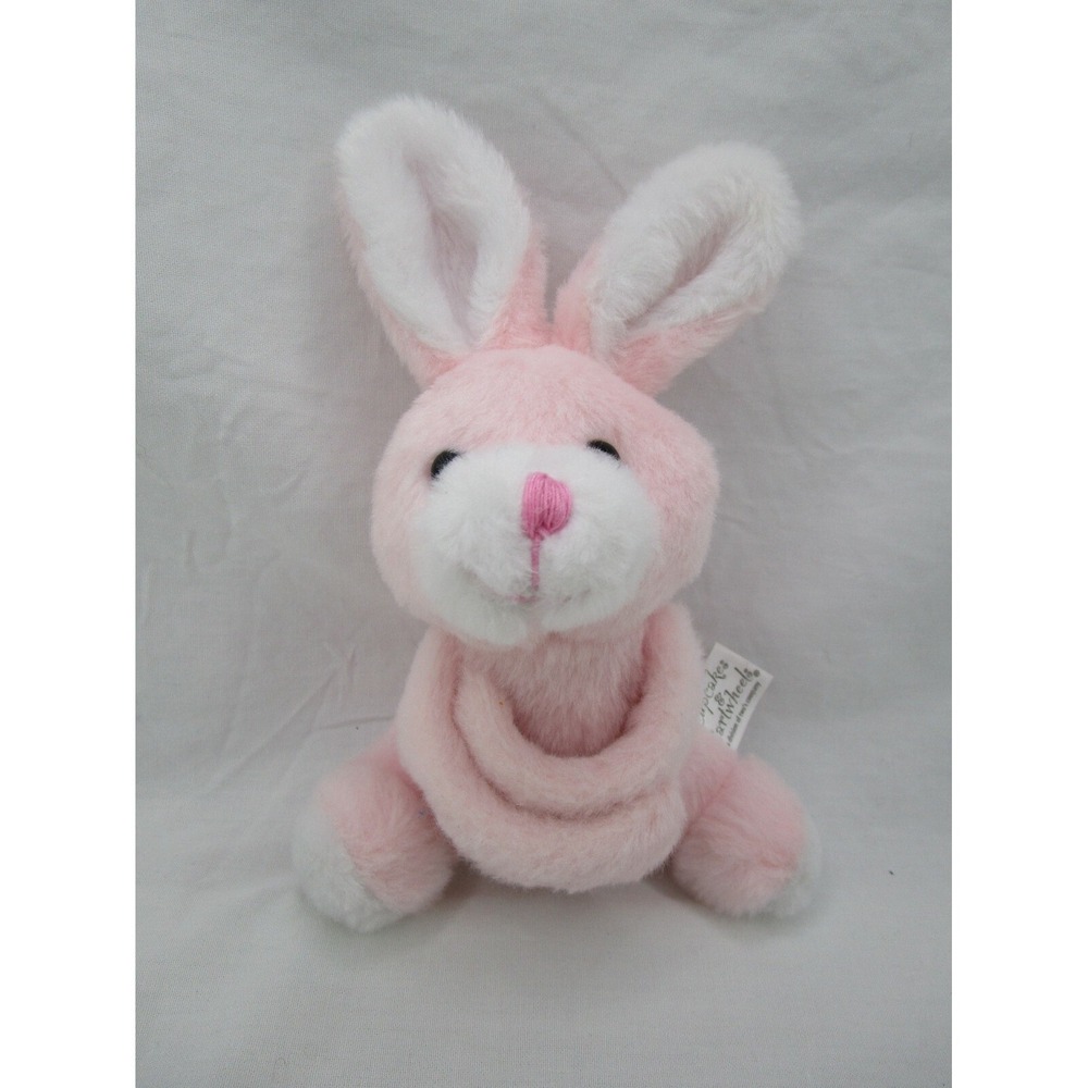 Cupcakes‎ Cartwheels Pink Rabbit Plush Wrist Wrapper Bunny 7 Inch Stuffed Animal